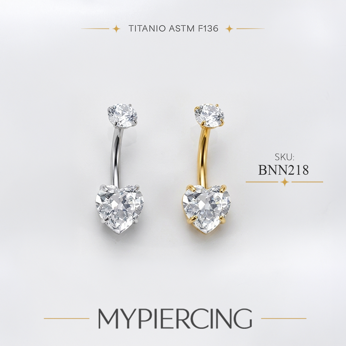 Banana Cuore Con Zirconia Di Titanio ASTM F136 - immagine 3