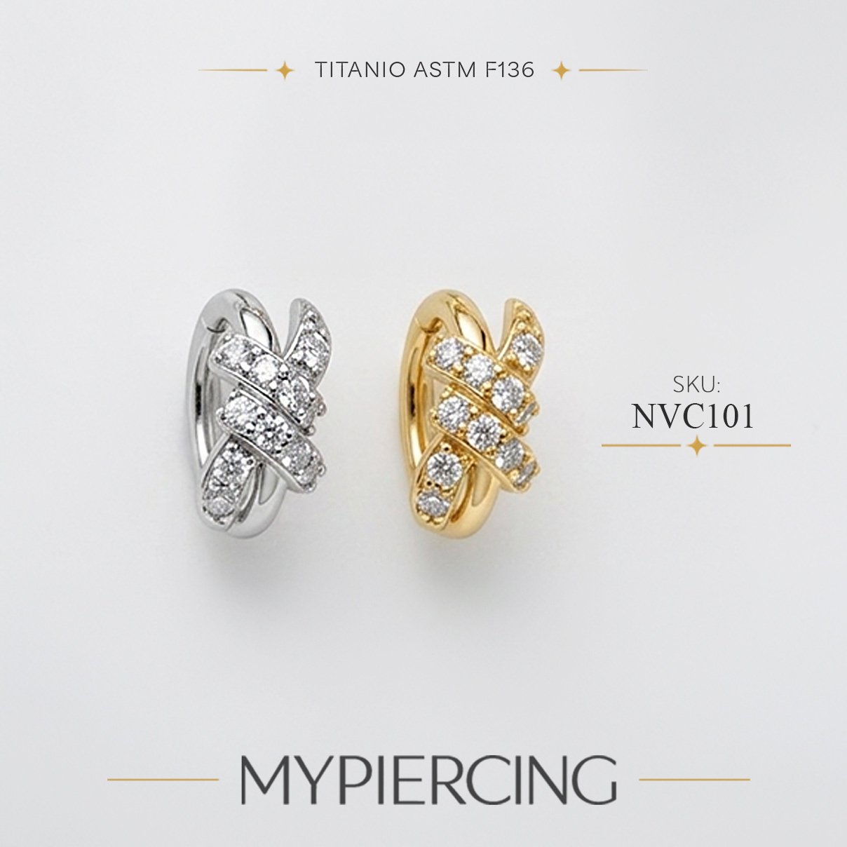 Anello Ombelicale Ovale Cobalto Cromo Con Nodo - immagine 3