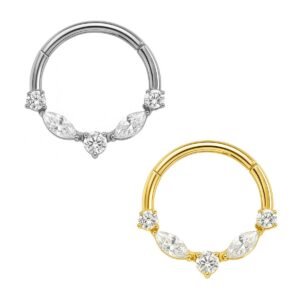 Clicker Floreale con Zirconi in Titanio
