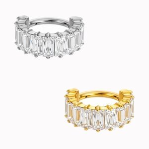 Anello in Titanio con Zirconi Baguette