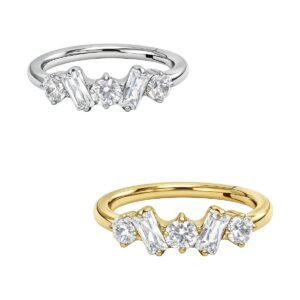 Clicker Crown con Zirconi Baguette in Titanio