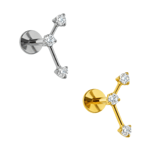 Mini Labret Costellazione 3mm in Titanio con Zirconi