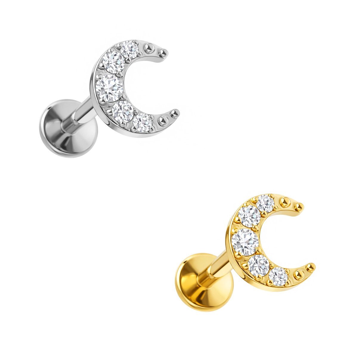 Labret Luna Pavé in Titanio