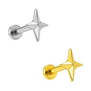 Labret Stella a 4 Punte in Titanio