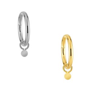 Anello Clicker in Titanio con Pendente Disco Minimal