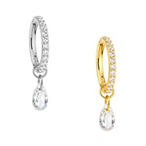 Anello in Titanio con Zirconi e Pendente a Goccia