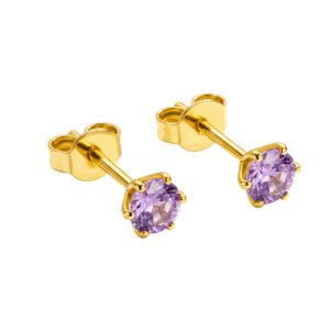 Orecchini in Oro 18k con Ametista Rosa