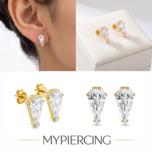 Orecchini in Titanio con Zirconia Rombo