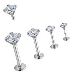 Labret in Acciaio con Zircone