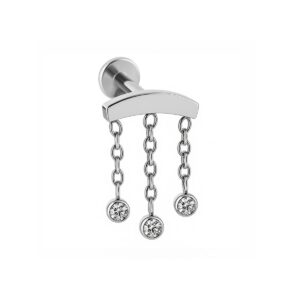 Labret Flat in Titanio ASTM F136 con Zirconi