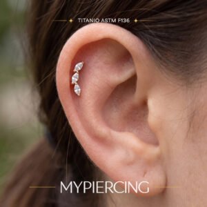 Labret Mini Ghirlanda in Titanio con Zirconi Push Pin
