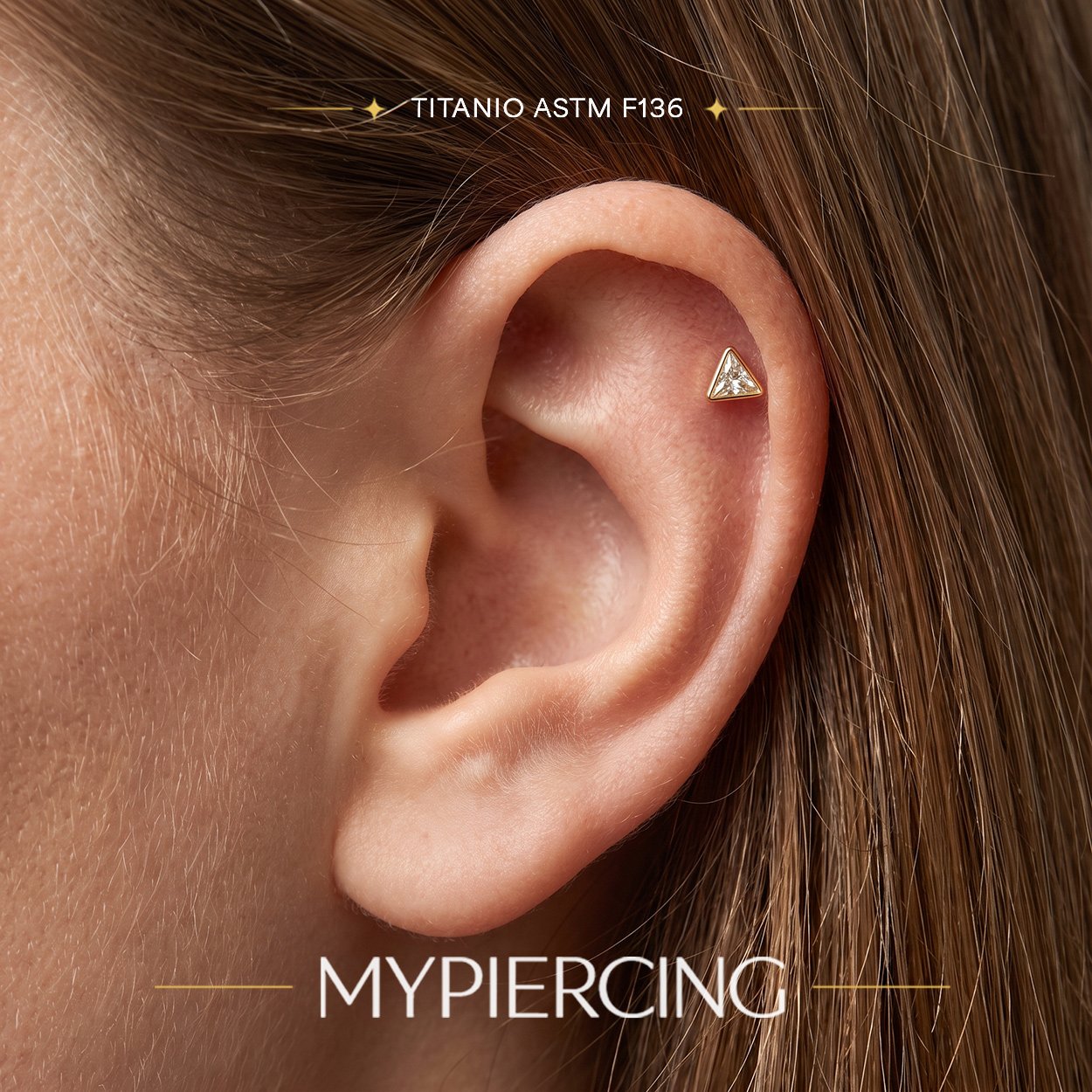 Imagem 25 - Labret Triangolo di Zirconia in Titanio
