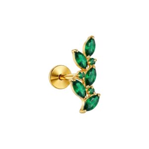 LBT RAMO SUBLIME CZ TIT (CX 42) — Cor: PVD Gold, Pedra: Verde