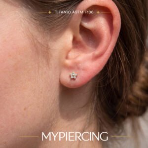 Labret Mini Fiore di Zirconie in Titanio ASTM F136