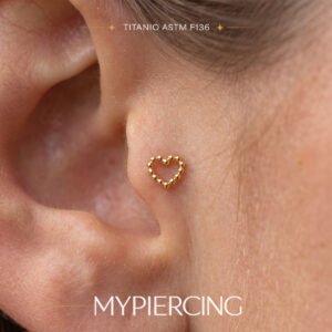 Labret Cuore di Titanio Push Pin