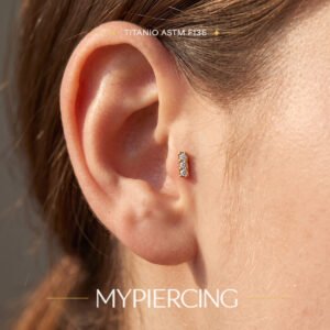 Labret Barra Mini con Zirconi in Titanio ASTM F136