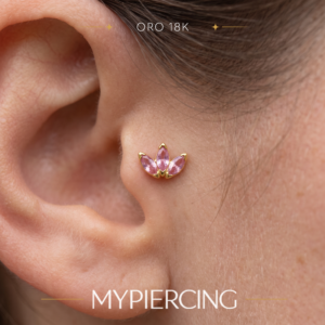 Terminale Marquise in Oro 18k con Zaffiro Rosa