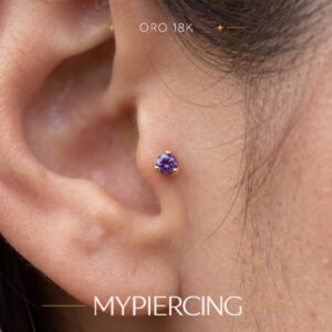 Terminale Ametista Scura in Oro 18k