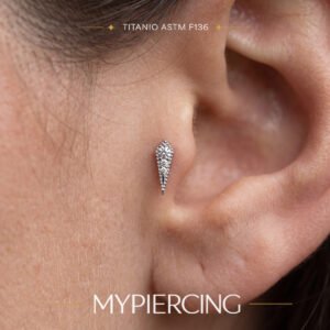 Labret Mini Rombo Incastonato in Titanio ASTM F136