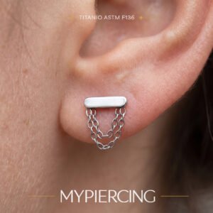 Labret Barra con Catene in Titanio ASTM F136