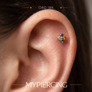 Terminale Rombo Multicolore in Oro 18k