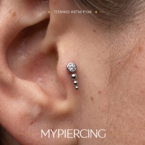 Labret Titanio ASTM F136 con Beads Push Pin