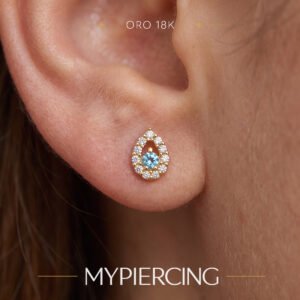 Terminale Goccia in Oro 18k Pave di Created Diamond