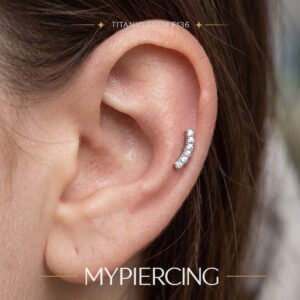Labret Cluster di 6 Zirconi in Titanio ASTM F136