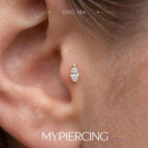 Terminale Navette in Oro 18k con Zirconia Premium