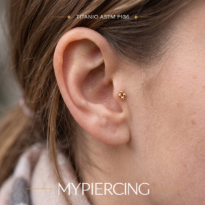Labret mit 4 Kugeln aus Titan ASTM F136, Push-Pin