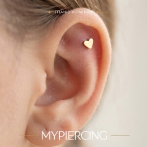 Labret Cuore Liscio 6mm di Titanio ASTM F136