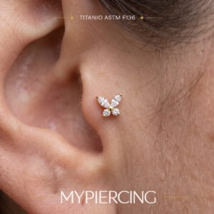 Labret Mini Farfalla 3mm in Titanio