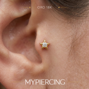 Terminale Stella in Oro 18k con Zirconia Premium