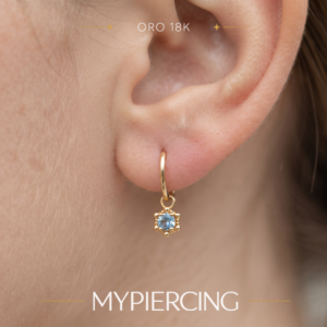Pendente in Oro 18k con Topazio Blu