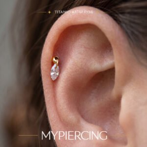 Labret Spike Navette Appendente in Titanio ASTM F136