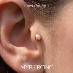 Labret in Titanio con Perla