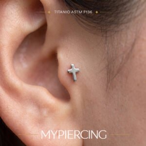 Labret Croce Liscia di Titanio ASTM F136