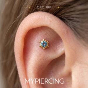 Terminale in Oro 18k con Topazio Blu