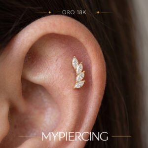 Terminale Cluster di Navette in Oro 18k con Created Diamond
