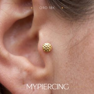 Terminale Disco Martellato in Oro 18k