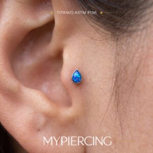 Labret Goccia di Opale in Titanio ASTM F136