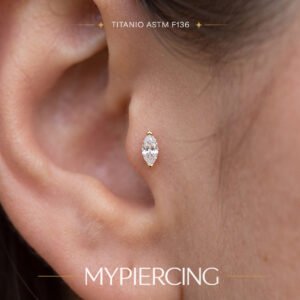 Labret Zirconia Navette in Titanio ASTM F136 Push Pin