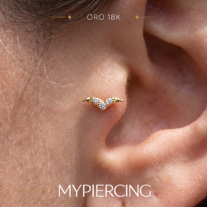 Terminale Rondine in Oro 18k Con Zirconi Premium