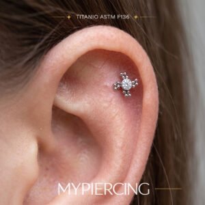 Labret Girandola di Titanio ASTM F136 con Zirconia
