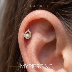 Terminale Goccia in Oro 18k Pave di Created Diamond
